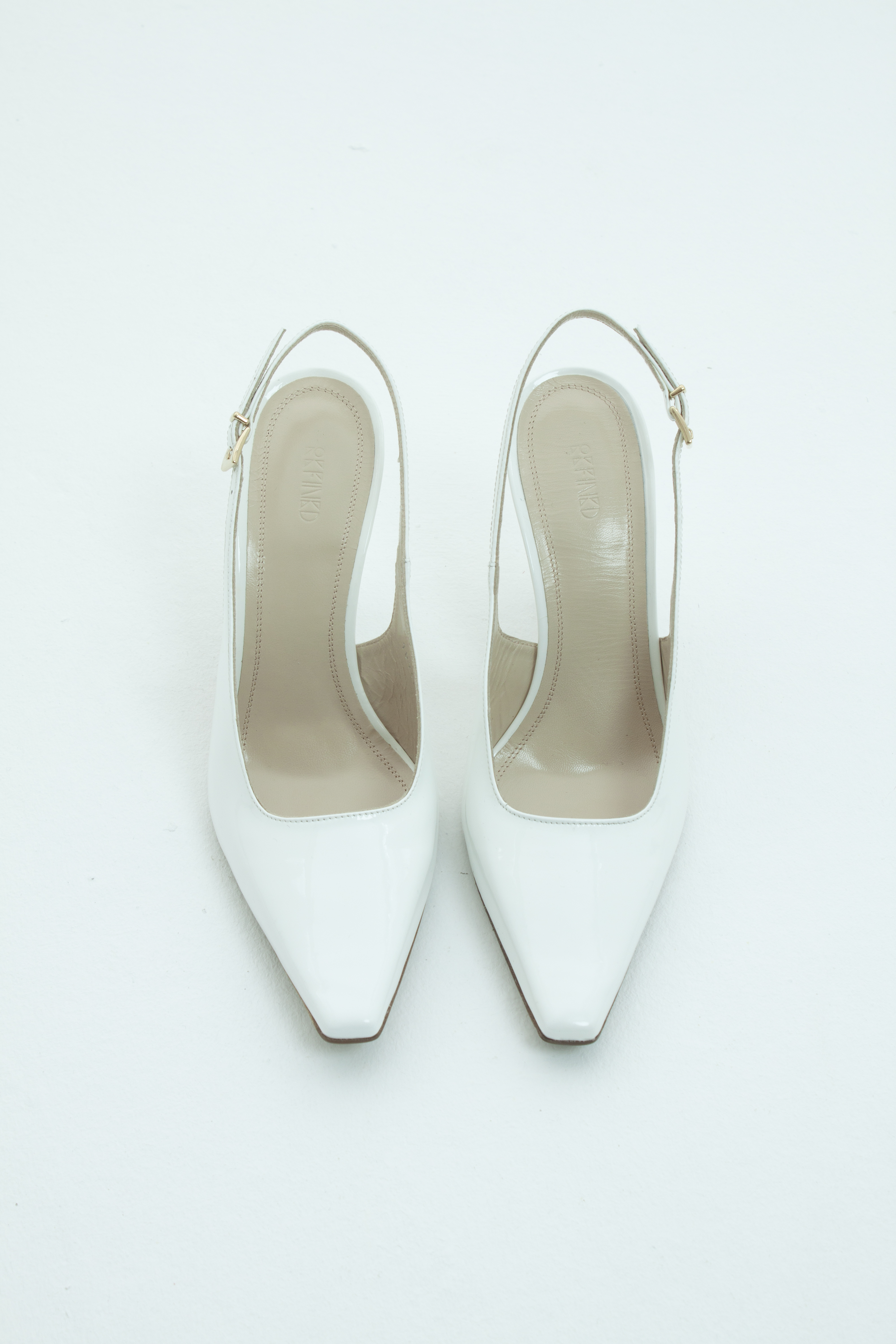 Туфли с квадратным носом на высоком каблуке белый лак , фото 1