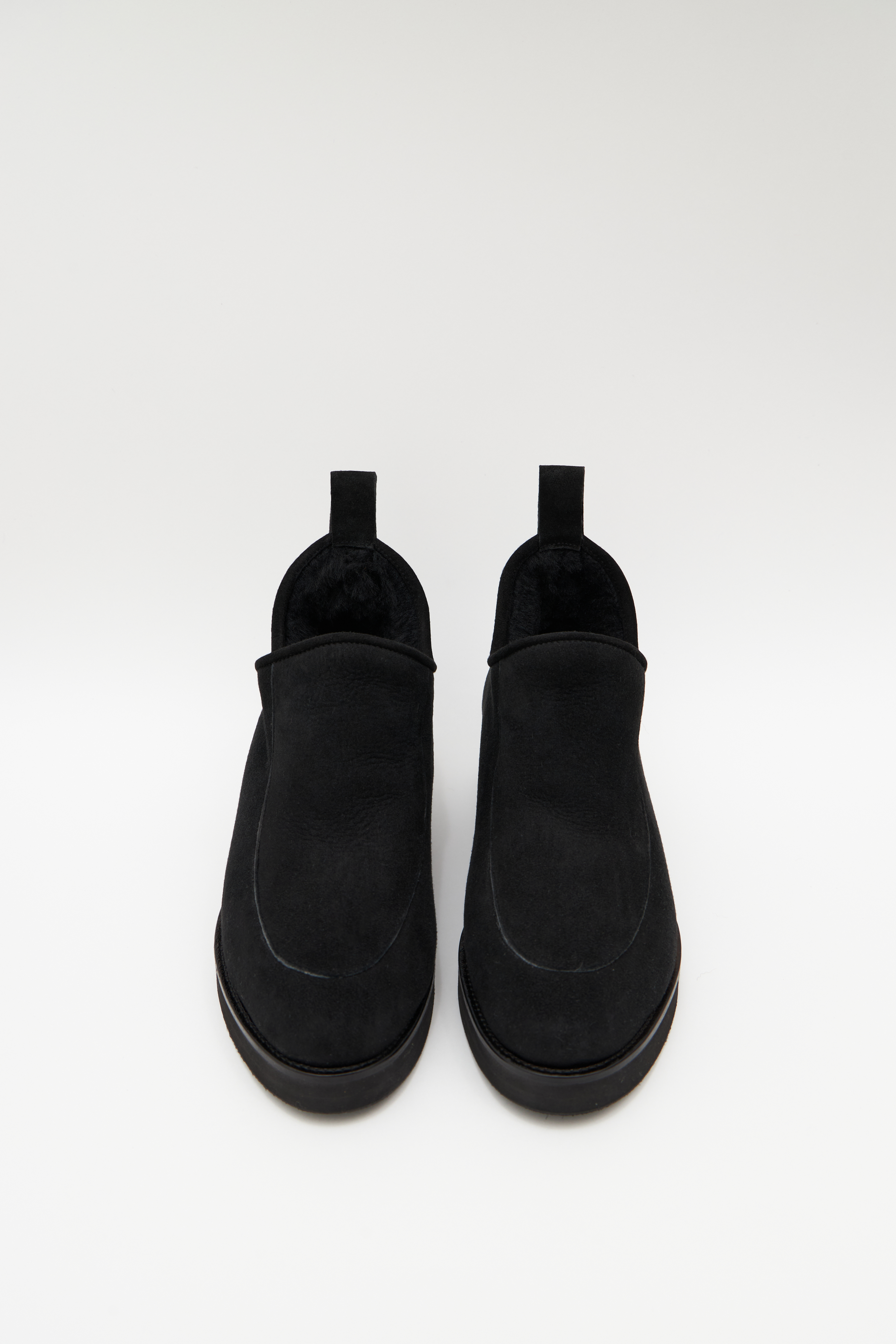 Ботинки на меху из черной замши, фото 2