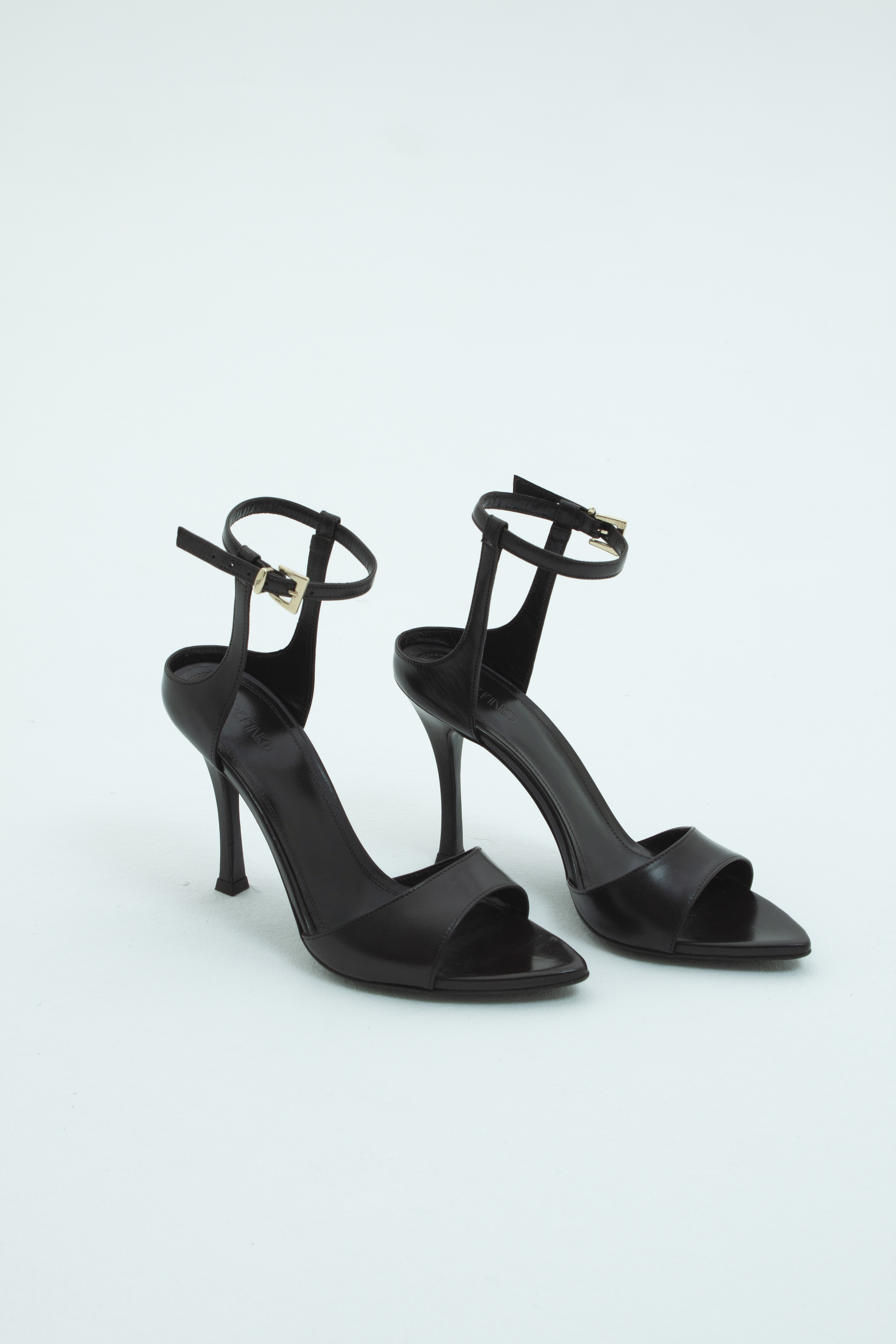 Босоножки с острым носом на высоком каблуке темно-коричневая кожа, фото 2