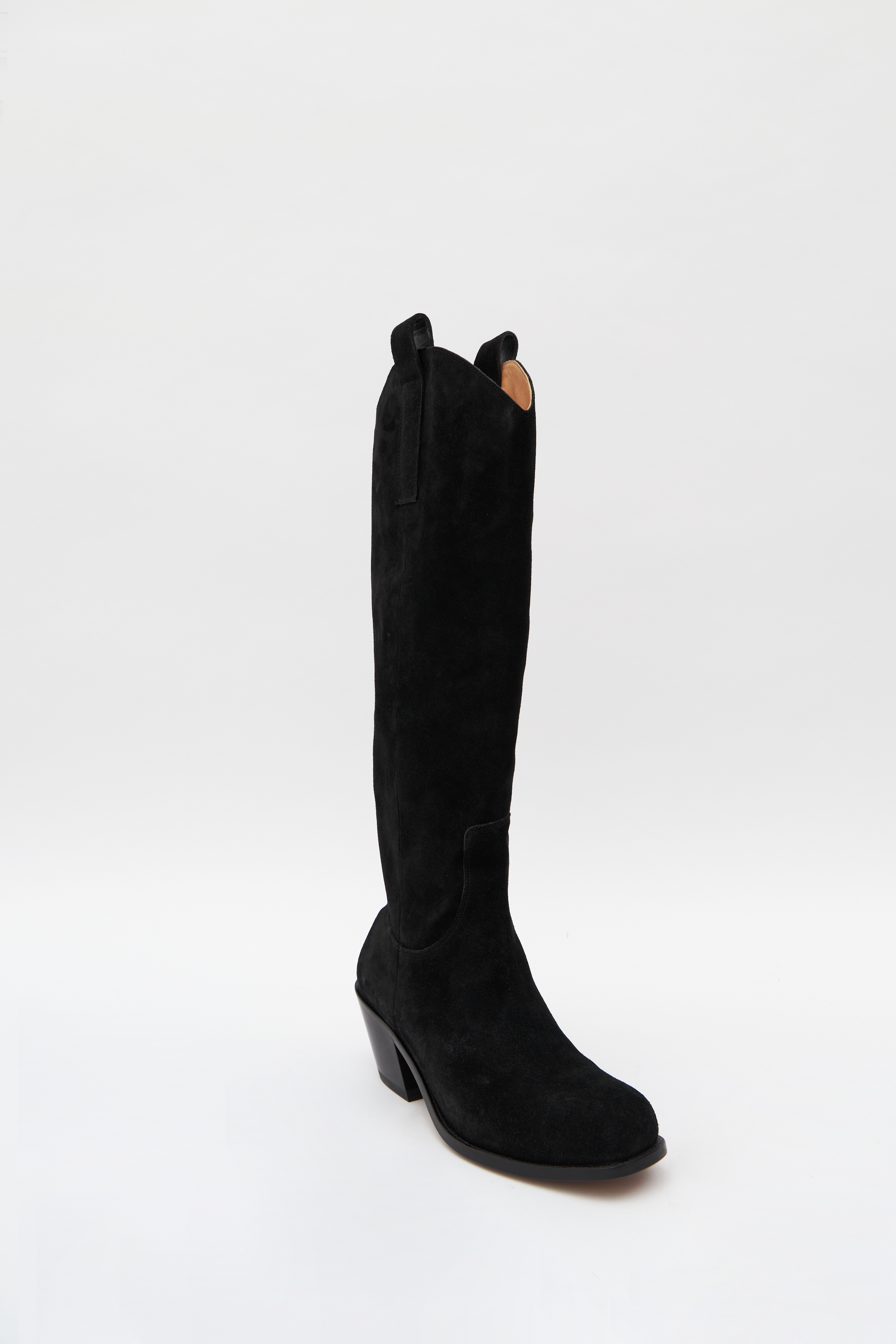 Казаки высокие из черной замши, фото 1