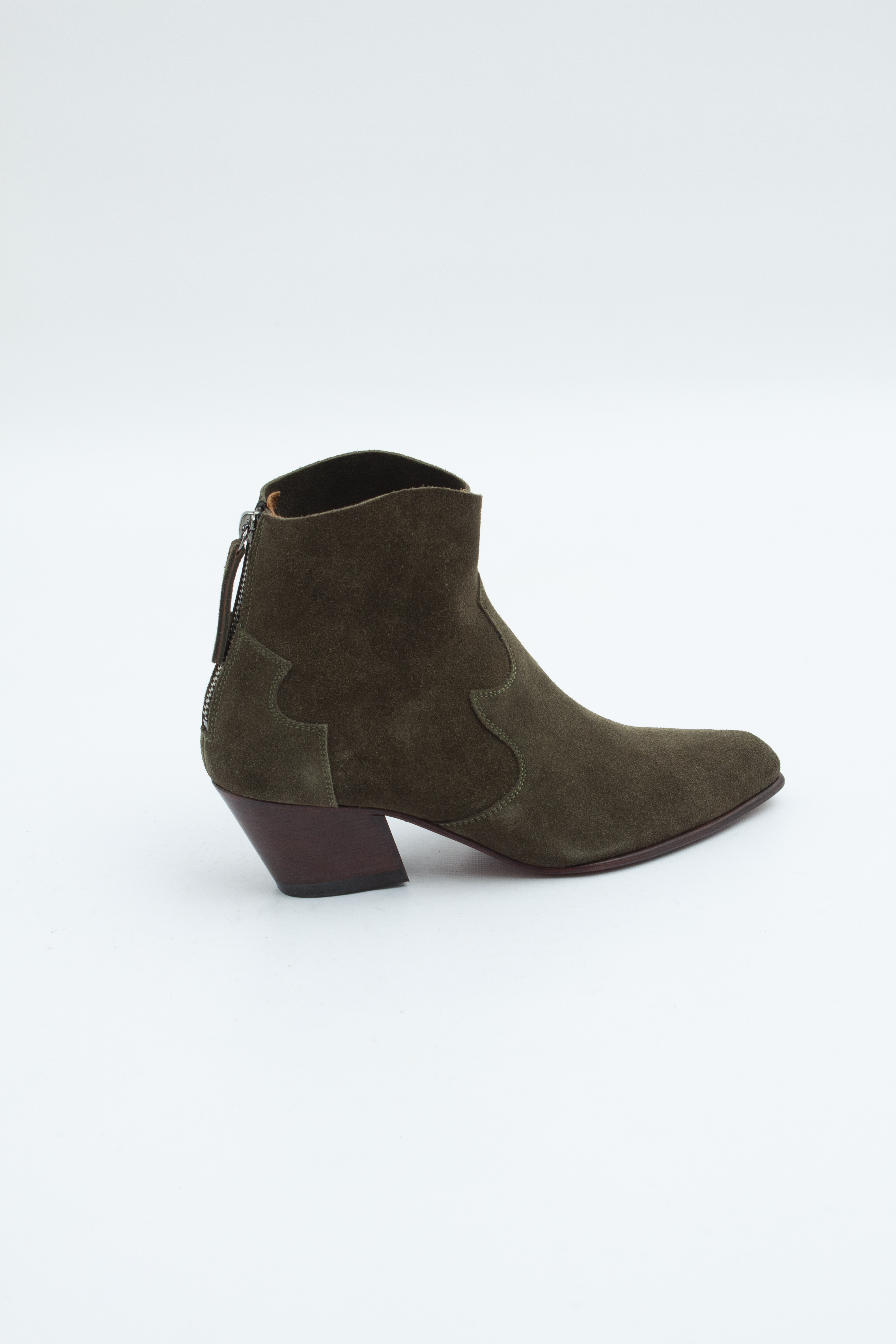 Казаки мягкие из оливковой замши, фото 2