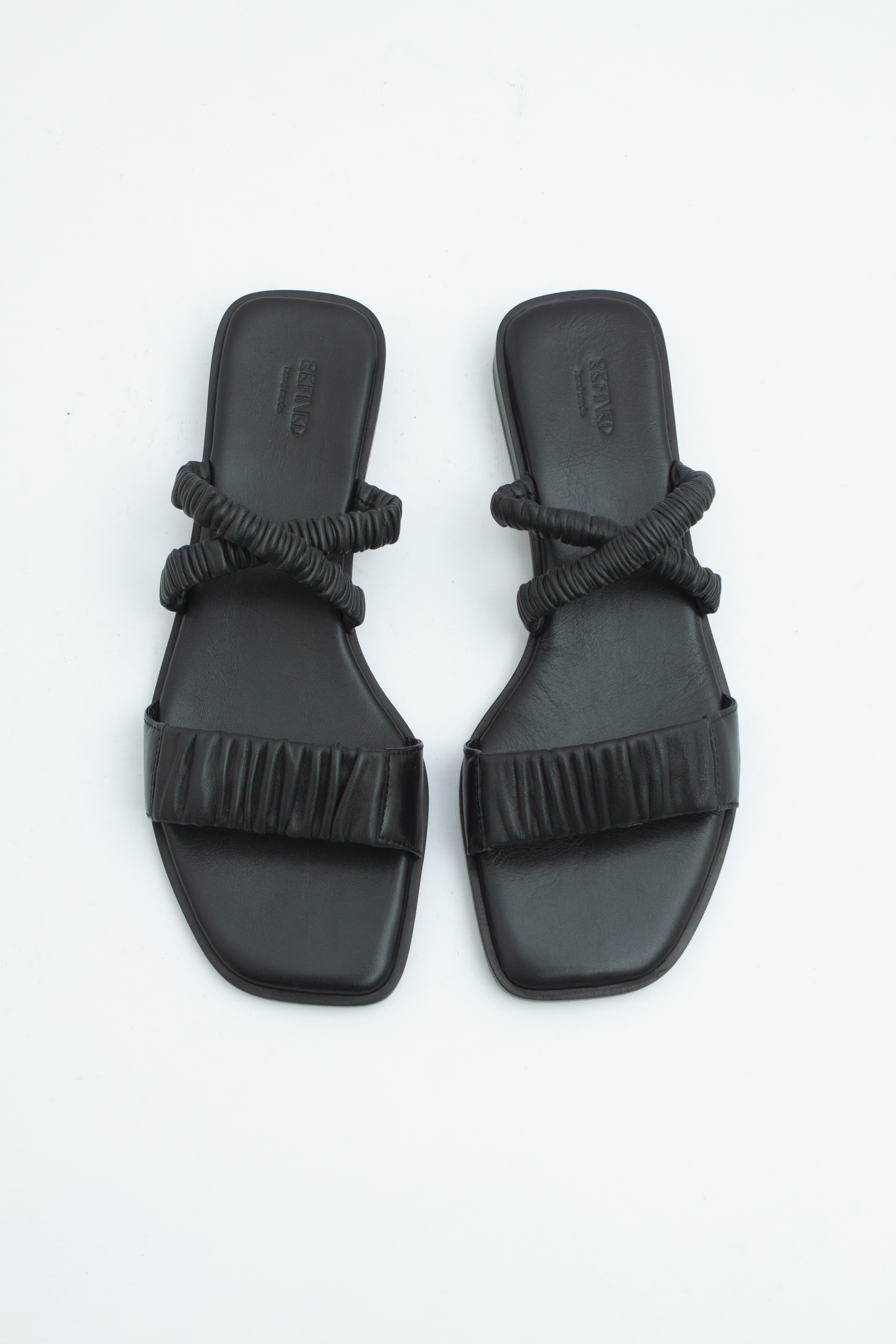 Сандалии с ремешками-резиночками черная кожа, фото 1