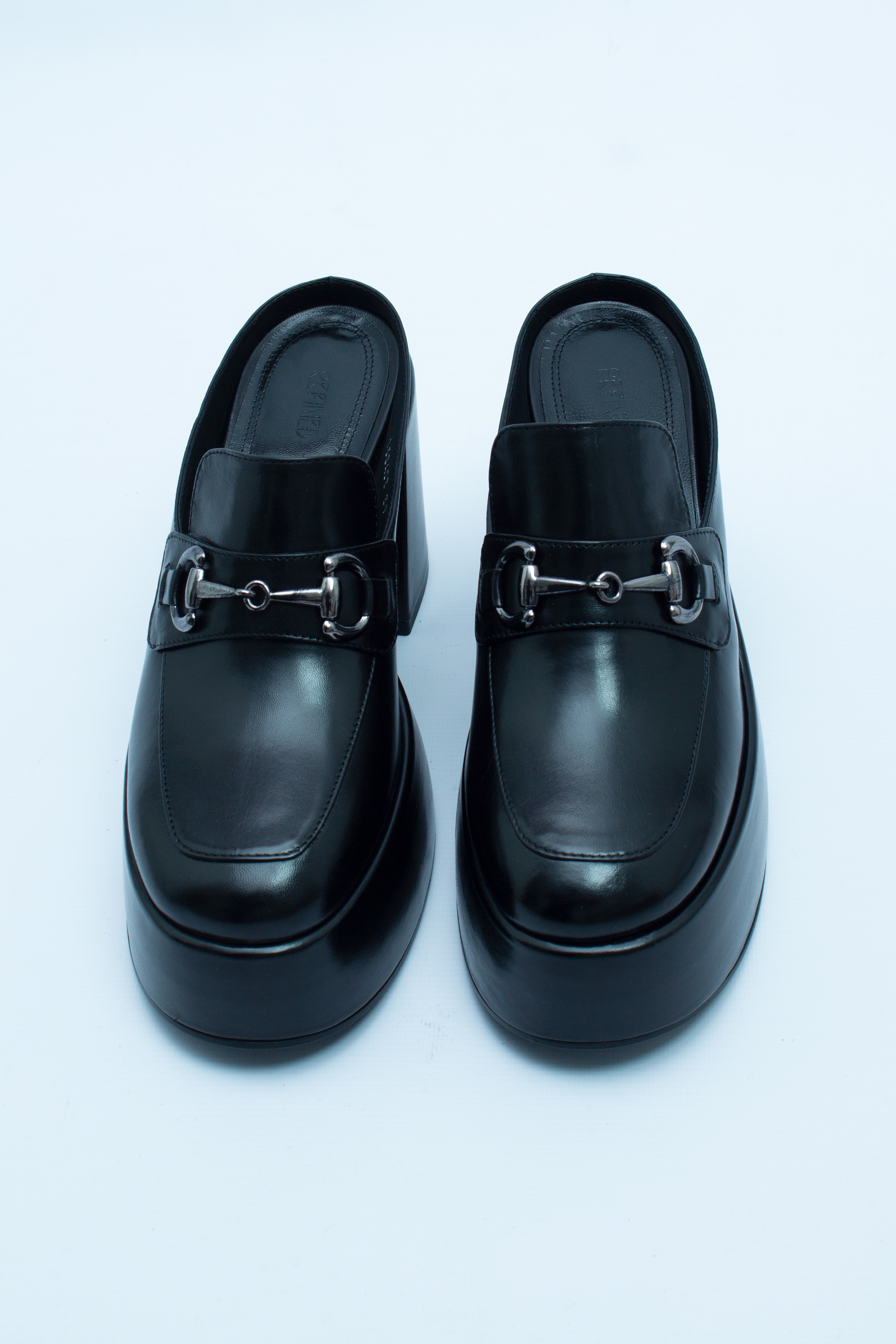 Сабо на платформе с открытой пяткой черная кожа, фото 1