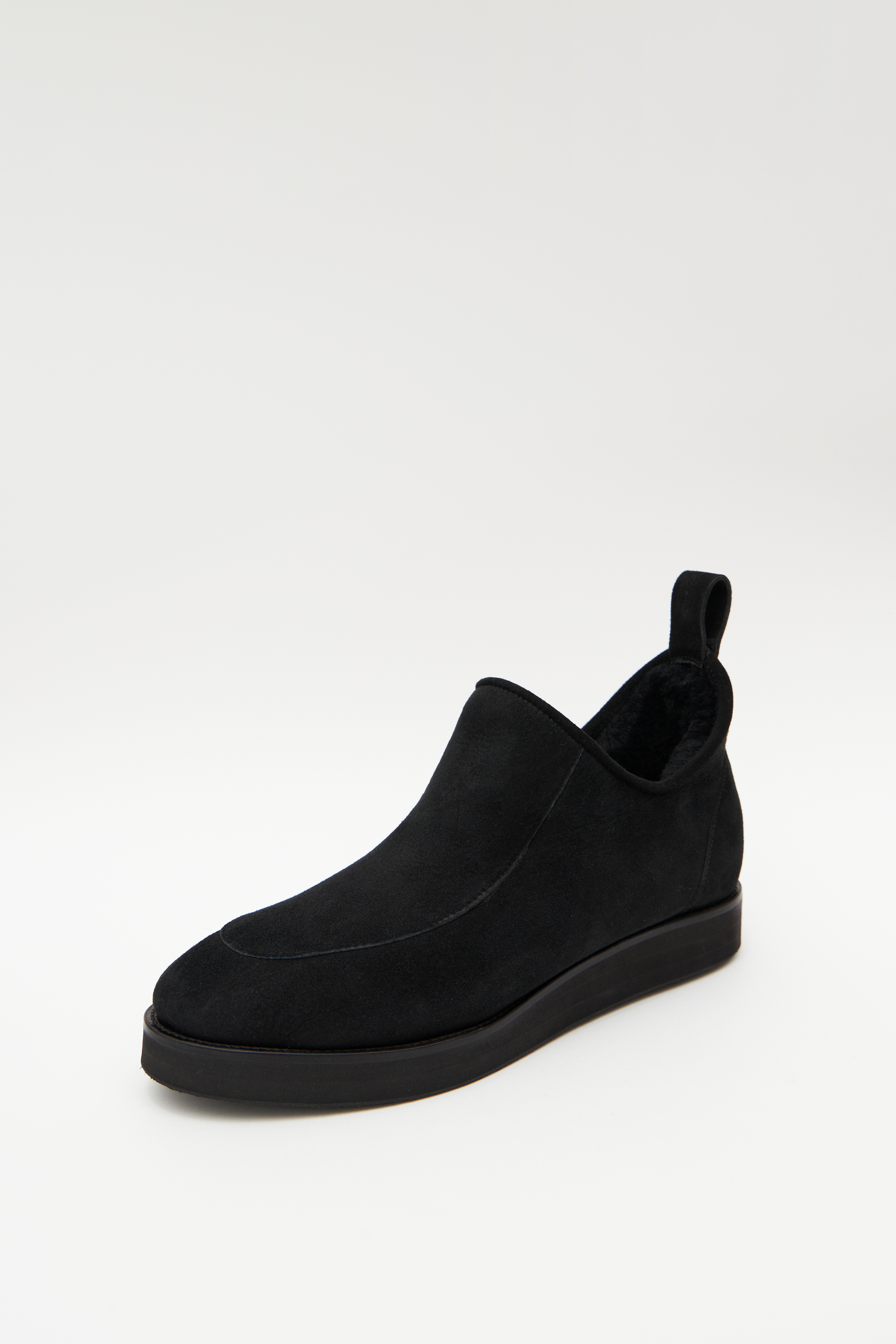 Ботинки на меху из черной замши, фото 1