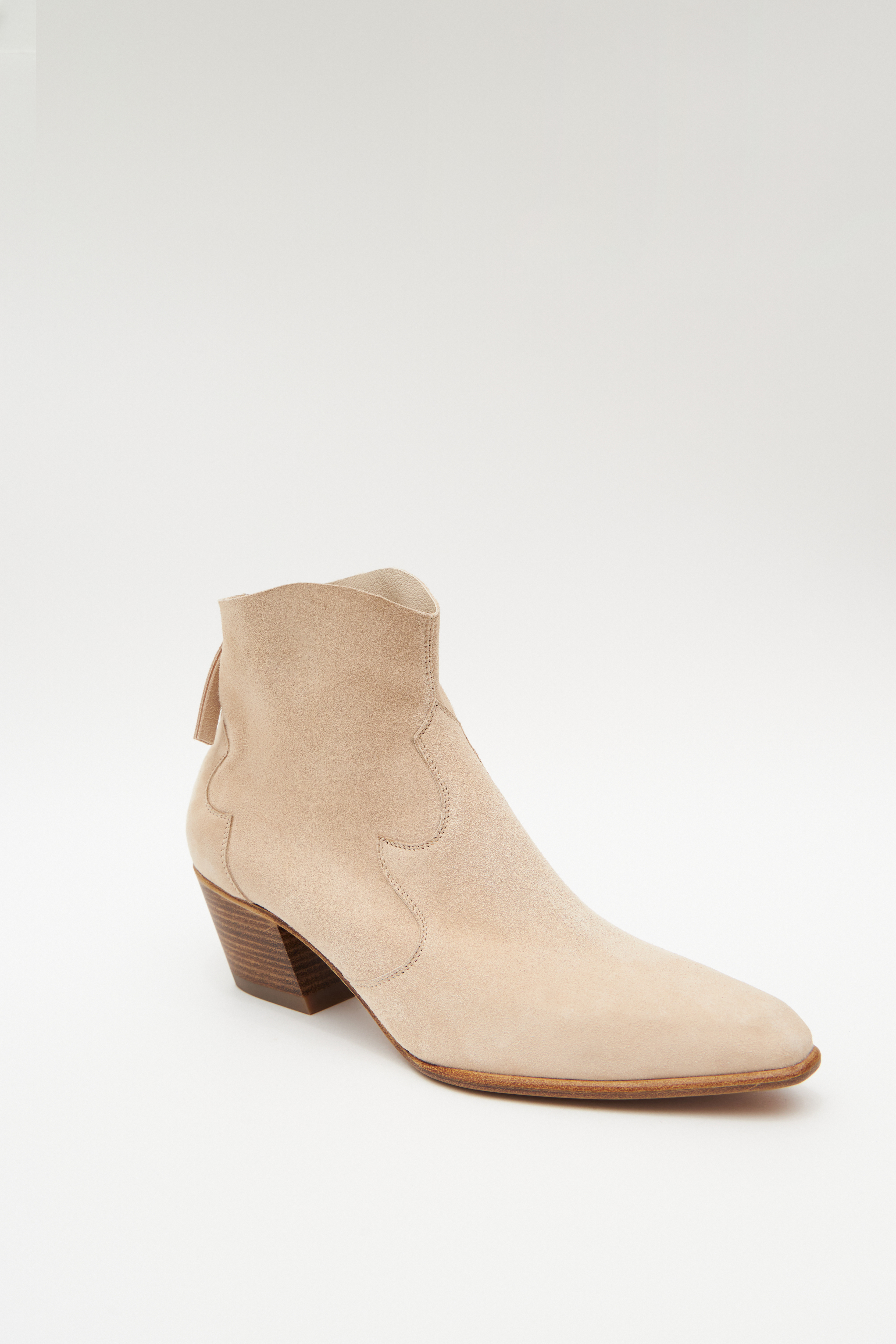 Казаки мягкие из светло-бежевой замши, фото 1