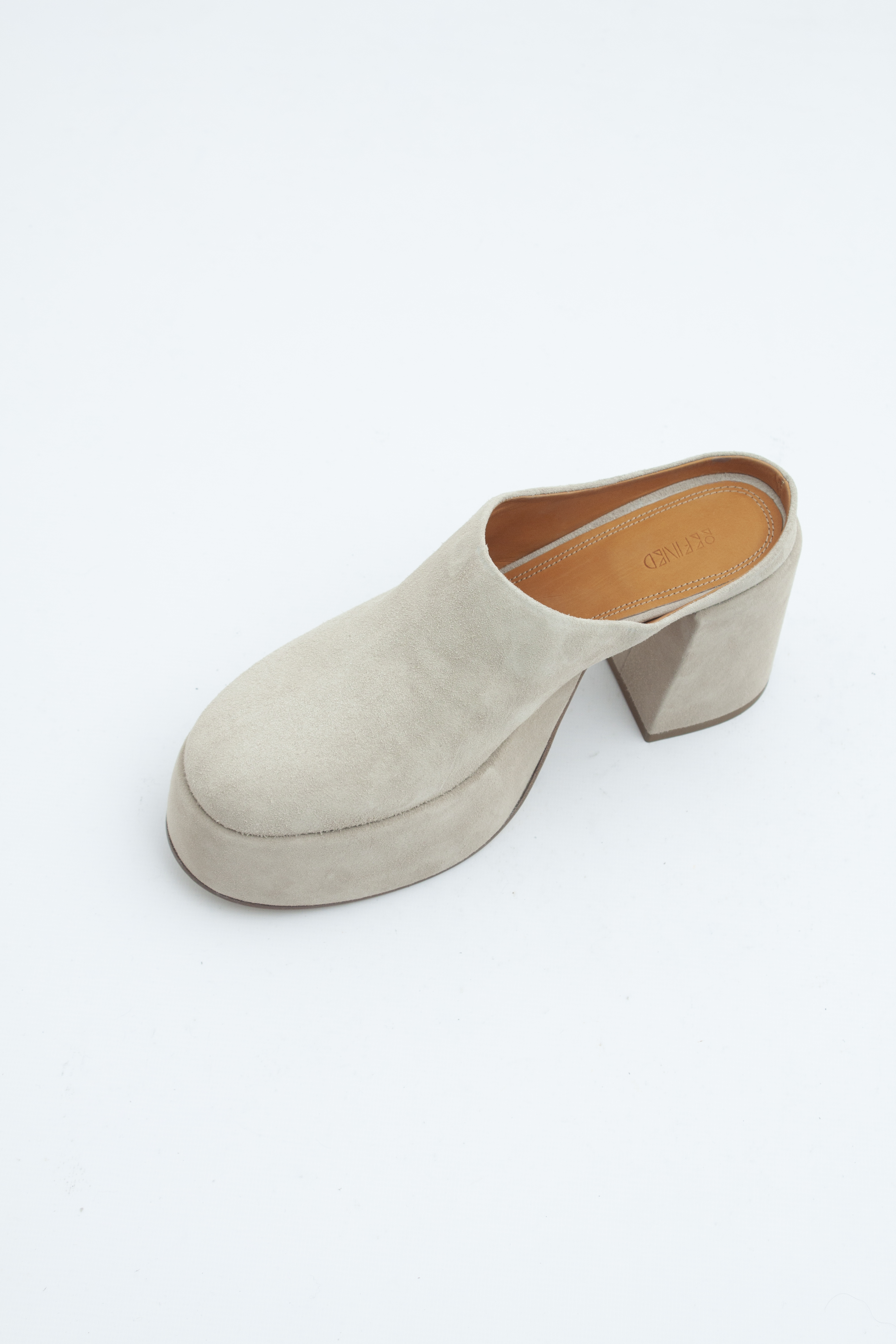 Сабо из серо-бежевой замши, фото 2