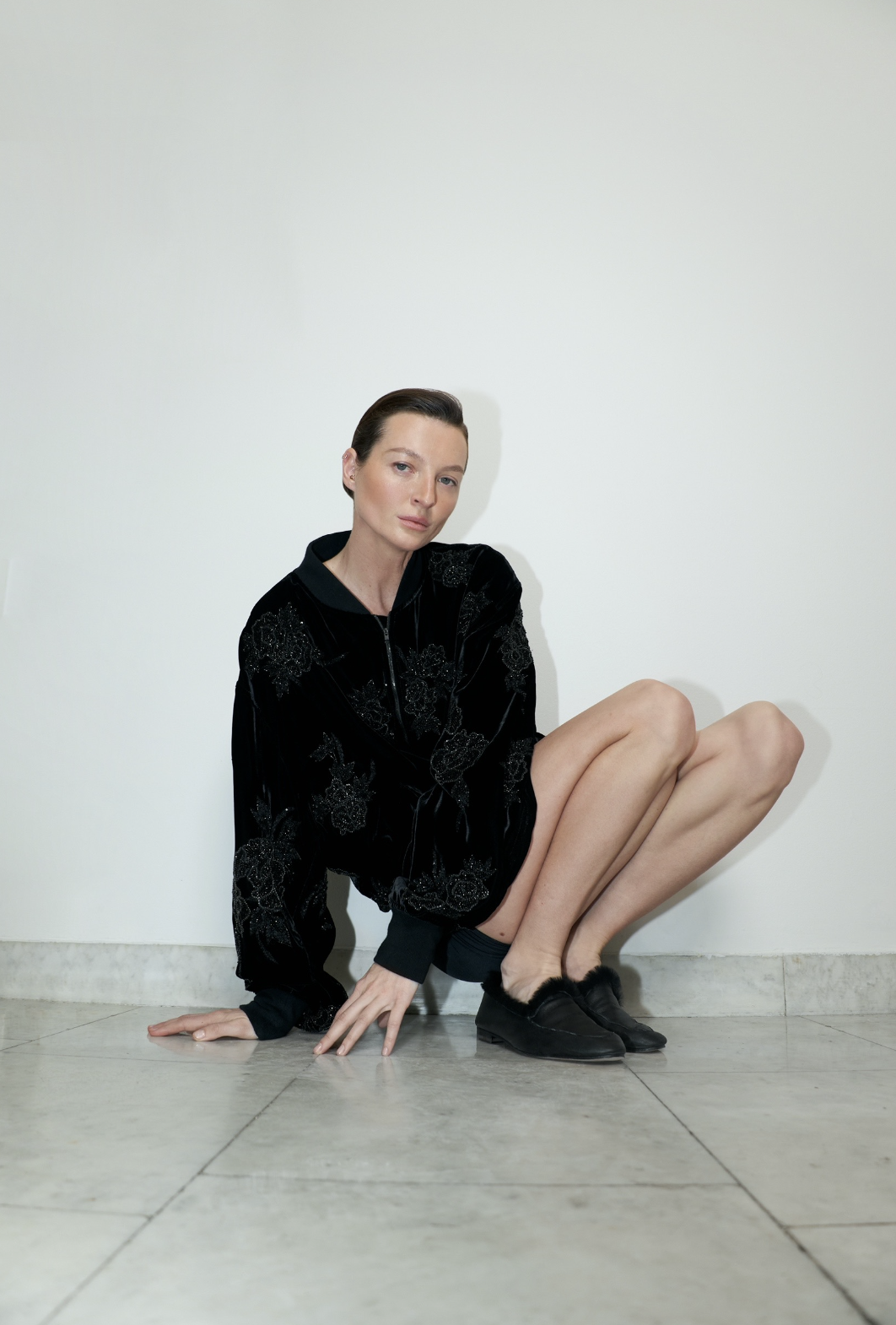 Мюли с мягкой пяткой из черной дубленки, фото 2