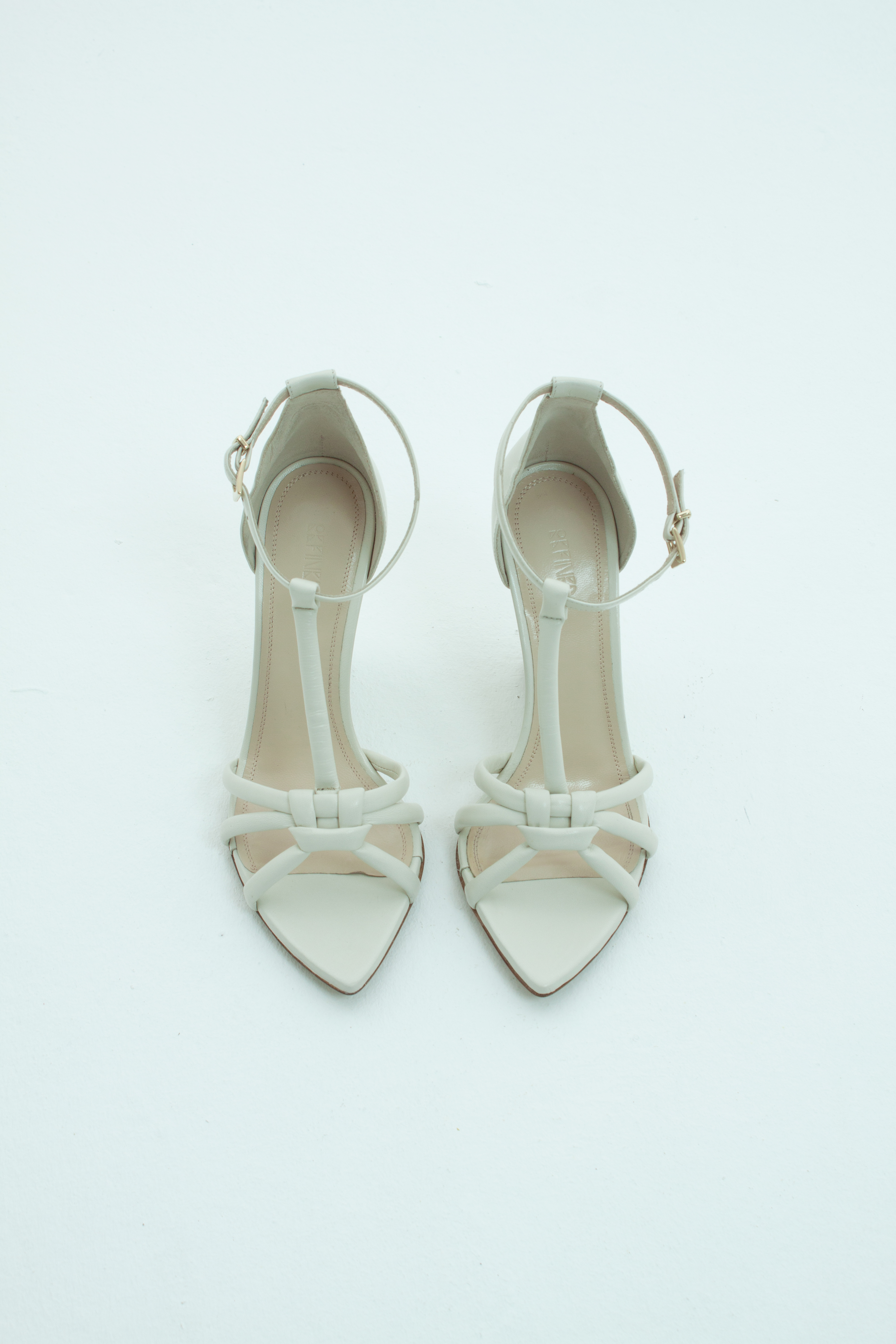 Босоножки на танкетке со жгутами молочная кожа, фото 1