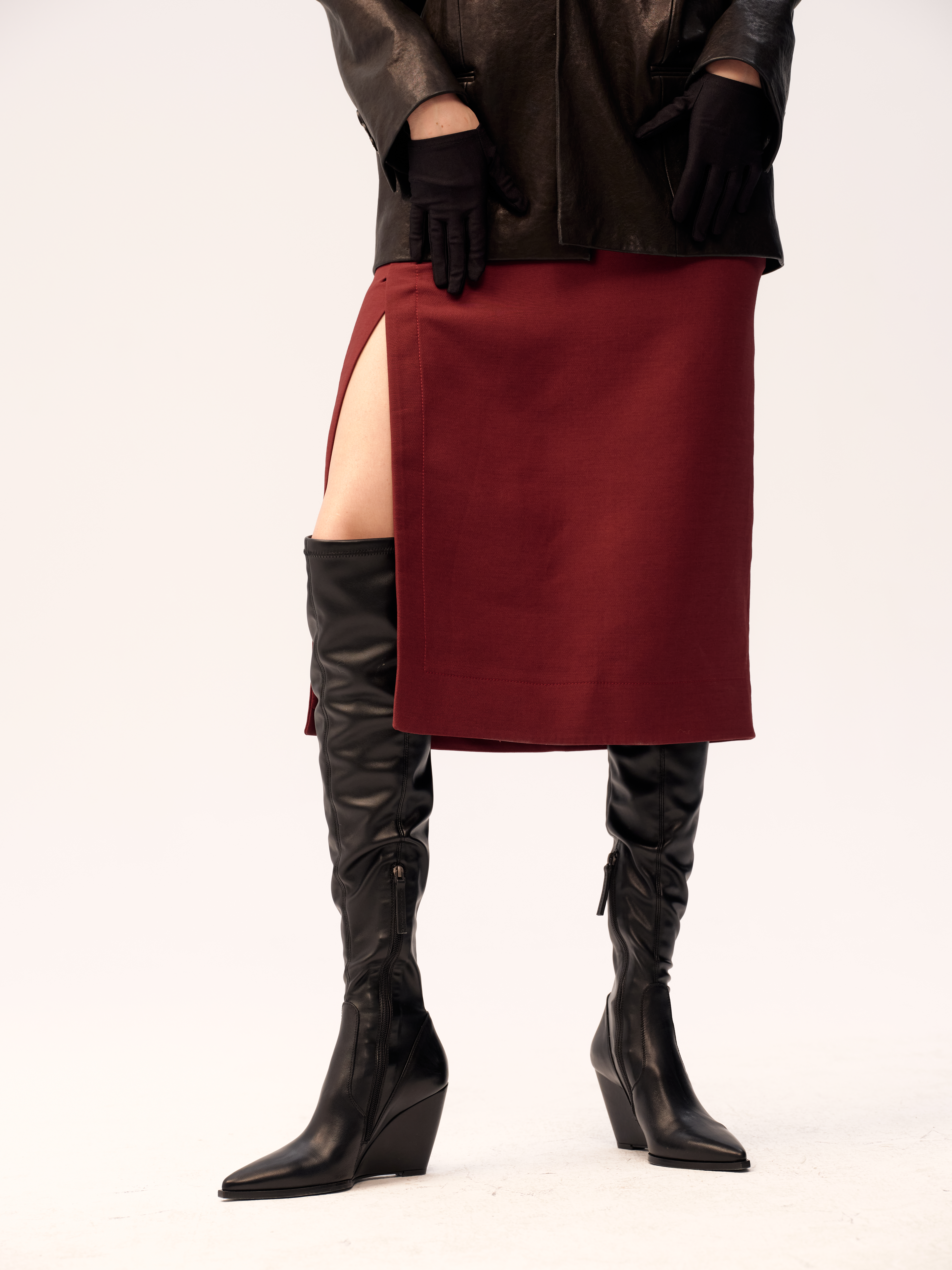 Ботильоны стрейч на танкетке черная кожа, фото 2