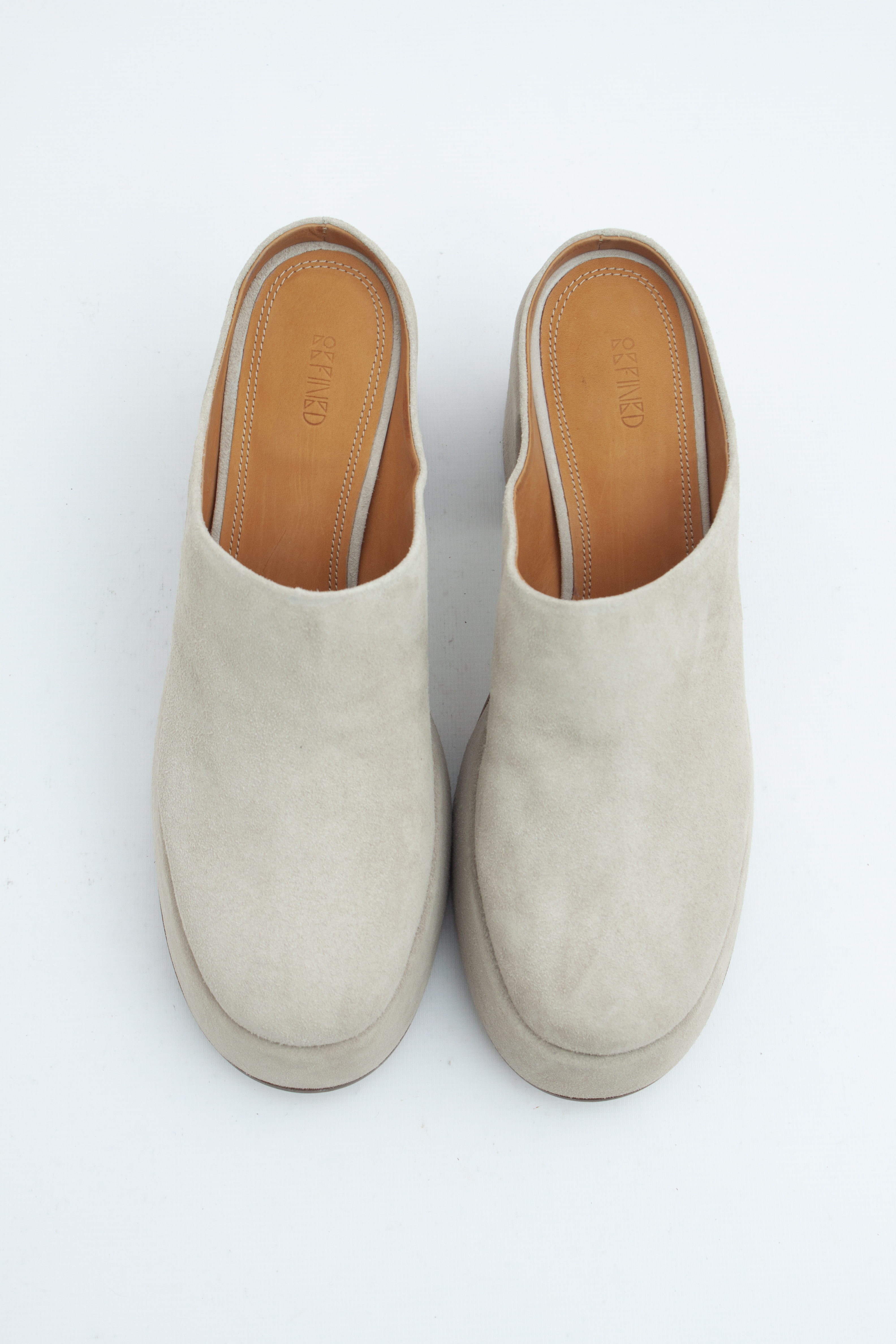 Сабо из серо-бежевой замши, фото 1