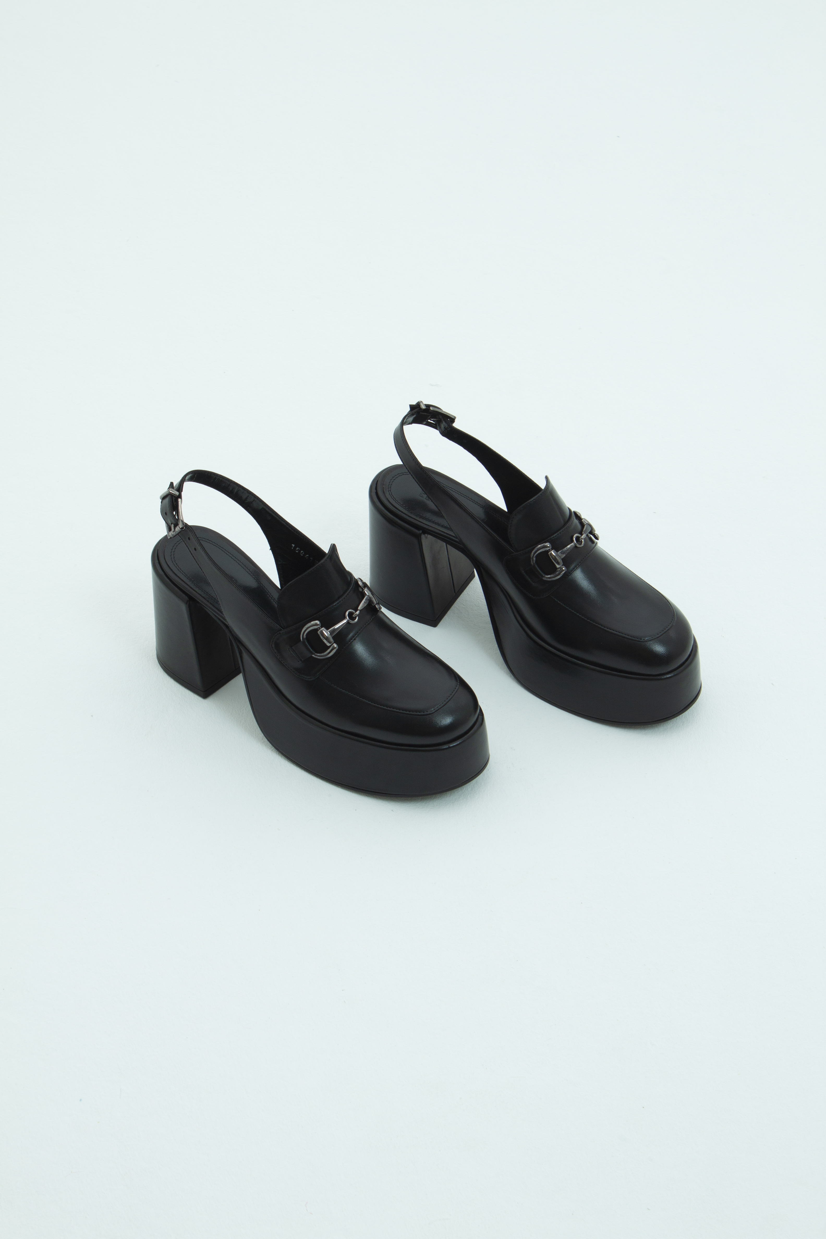 Сабо на платформе с ремешком черная кожа, фото 2