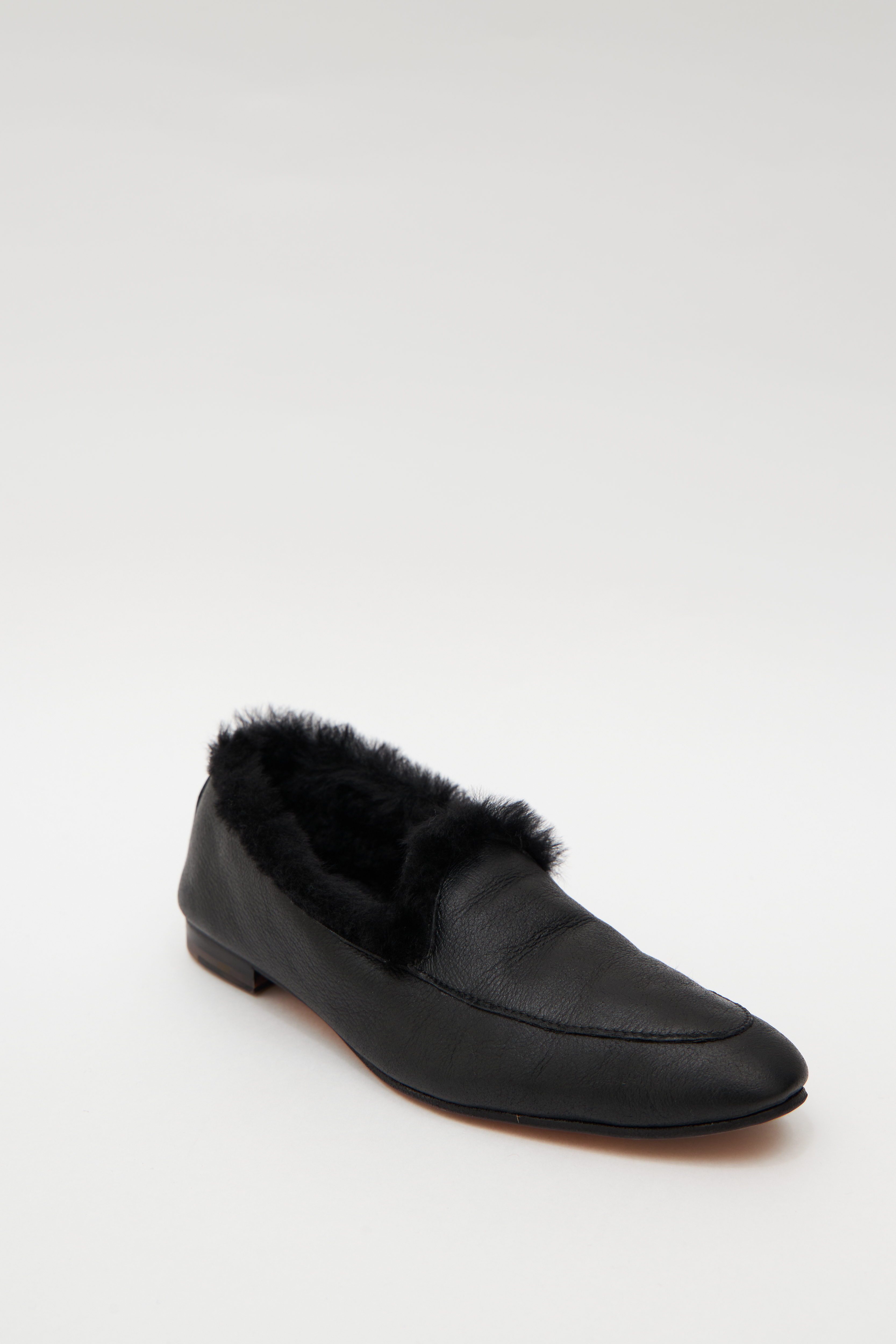 Мюли с мягкой пяткой из черной дубленки, фото 1