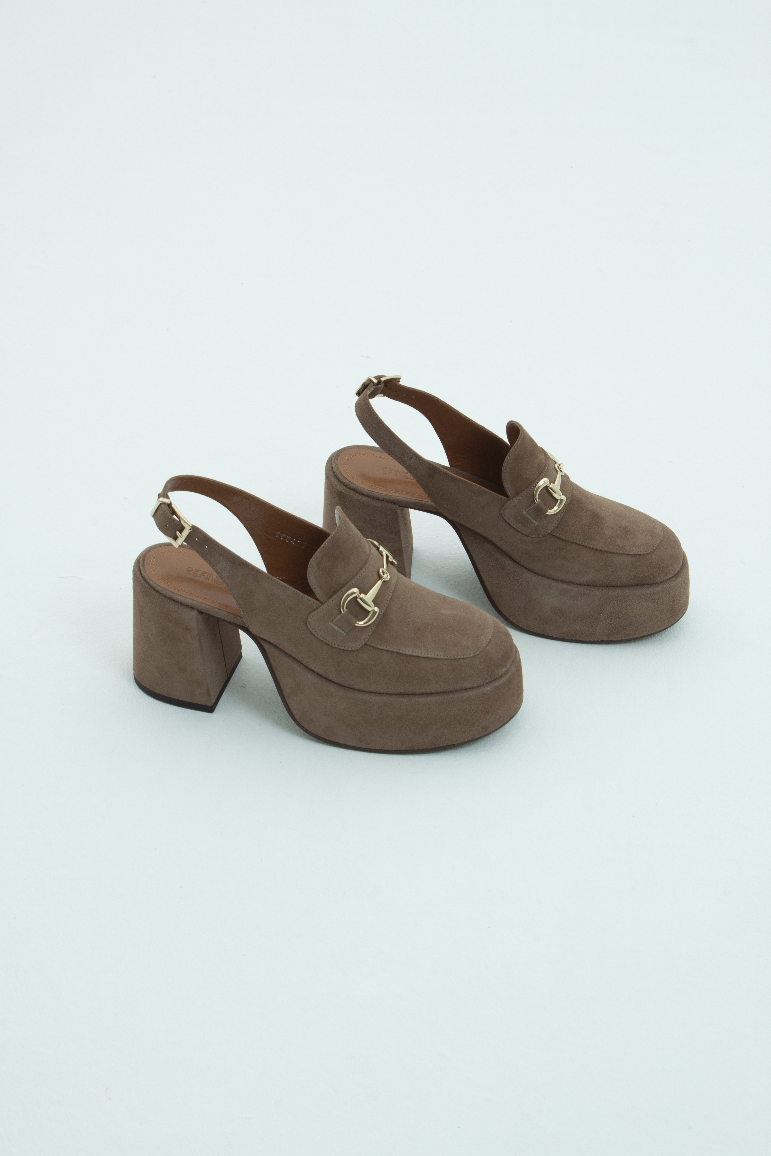 Сабо на платформе с ремешком коричнево-серая замша, фото 2