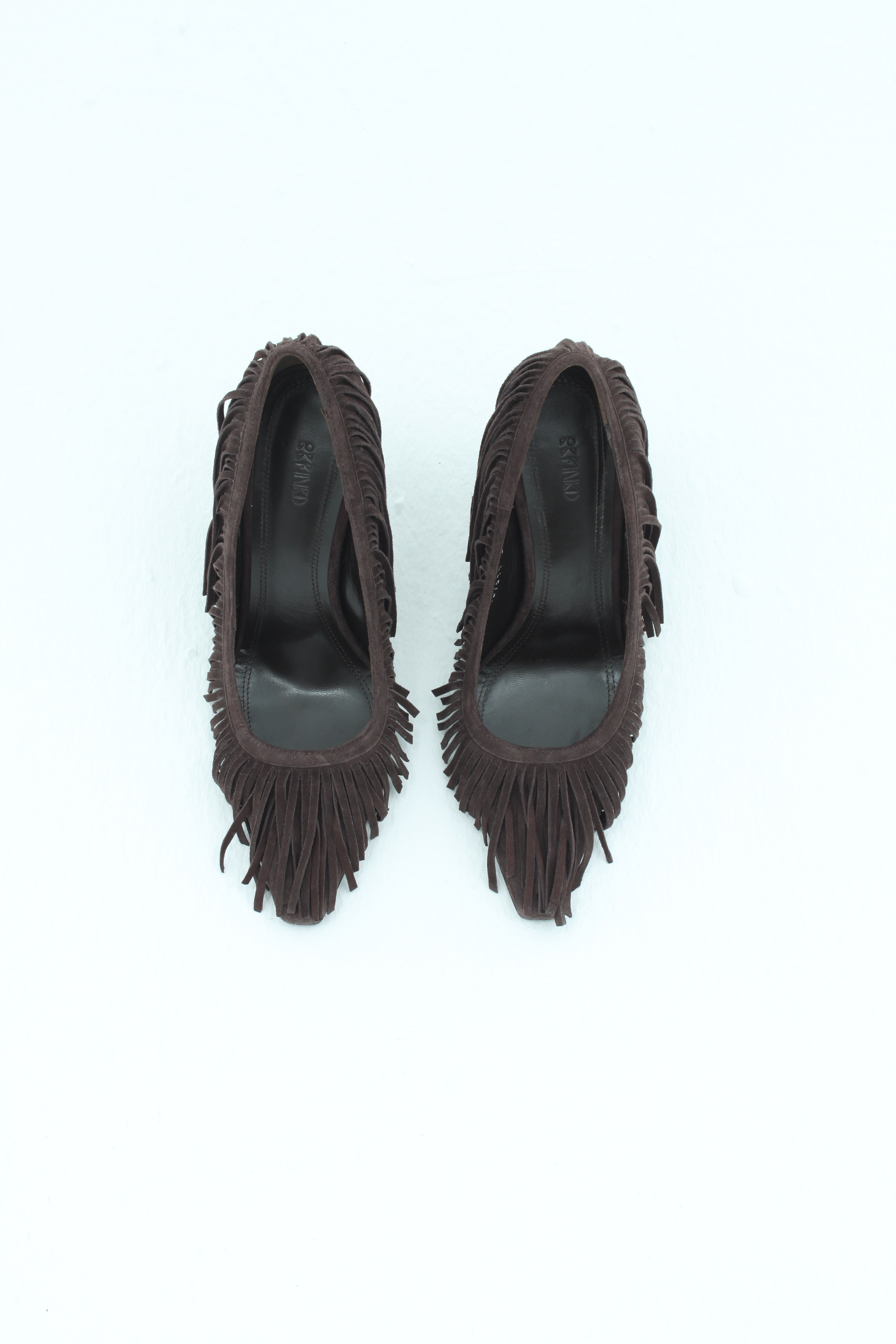 Туфли лодочки с бахромой шоколадная замша, фото 1