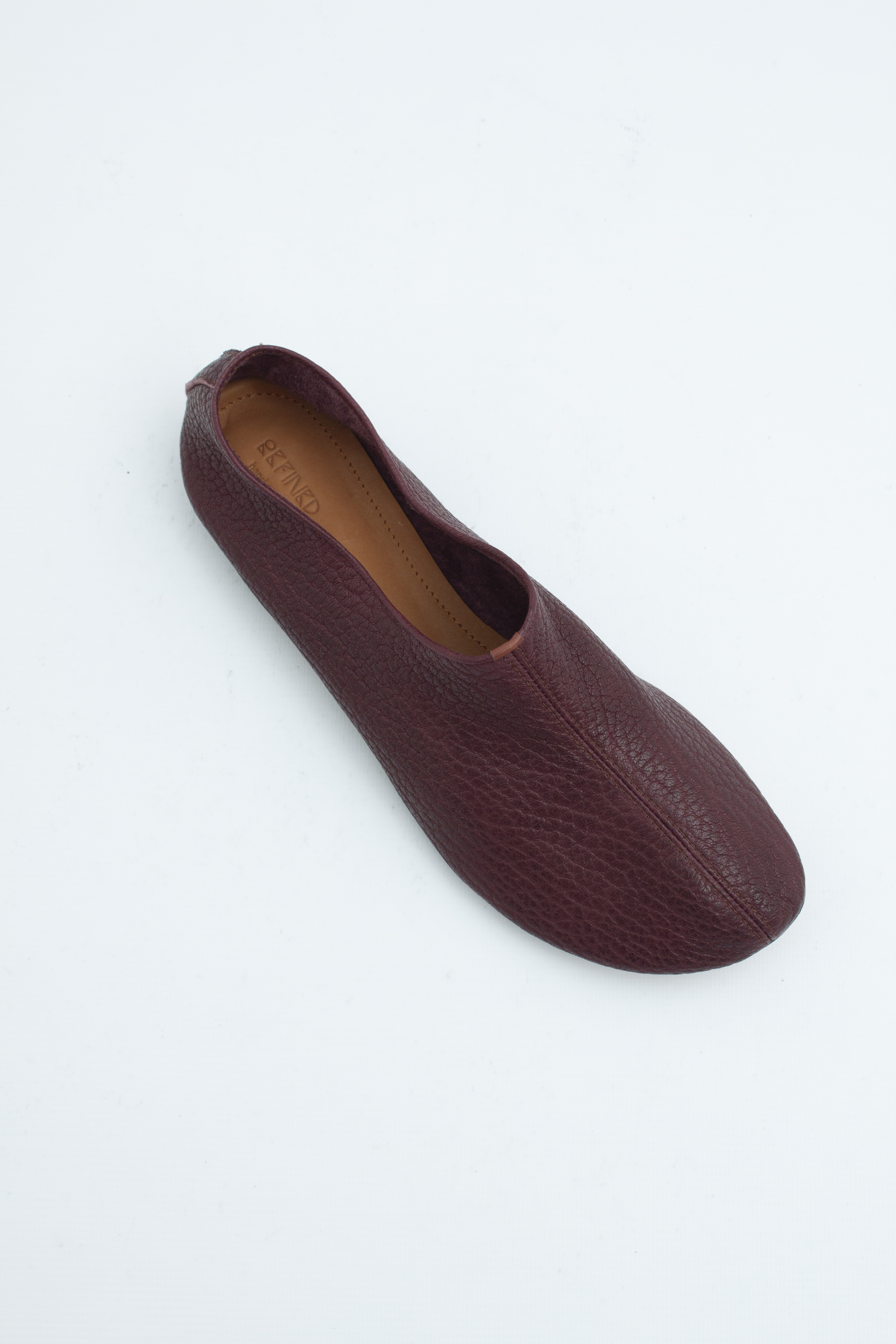 Балетки бордового цвета (жатая кожа), фото 2