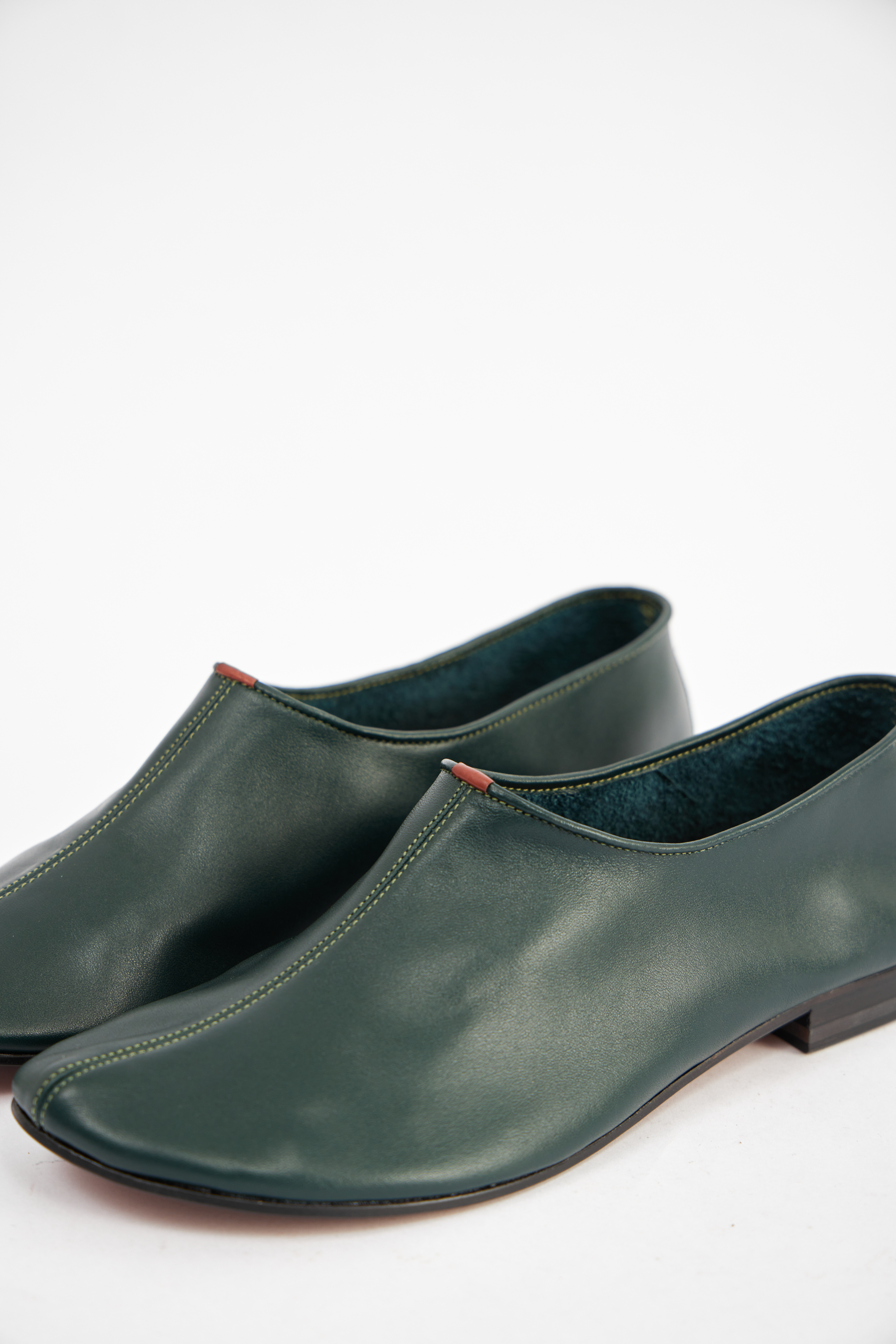 Балетки темно-зеленого цвета (кожа), фото 2